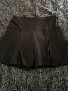 Lucky in Love Black Athletic Skort with Pink Logo Accents